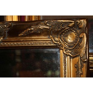 Guld spejl facetslebet let barok 54x64cm - Se flere Guldspejle